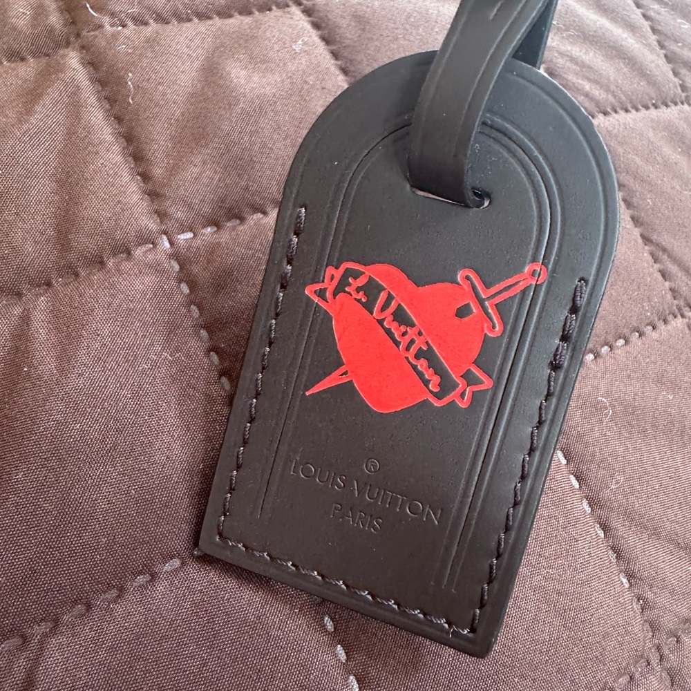 Louis Vuitton Black and Red Luggage Tag